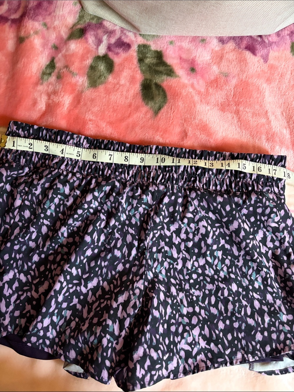 Avia Purple shorts with Pink Abstract Print